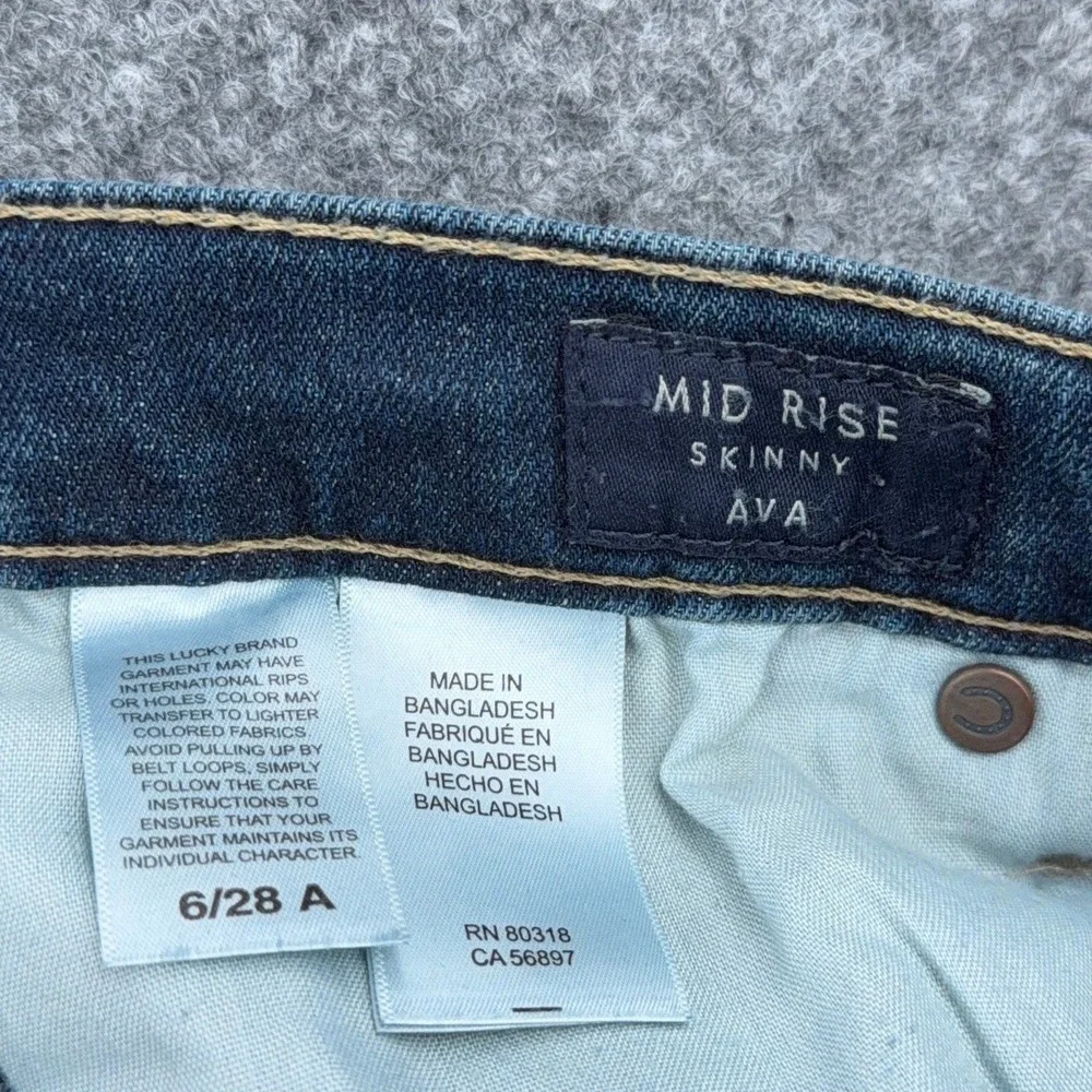 Lucky Brand Ava‎ Mid Rise Skinny Jeans Womens 6/28 Blue Denim Ankle